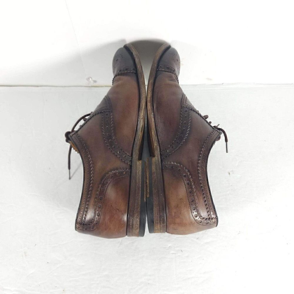 GUCCI Men's US7,5 Leather Brown Cap Toe Wingtip derby Oxfords Dress Shoes Italy - Picture 9 of 12